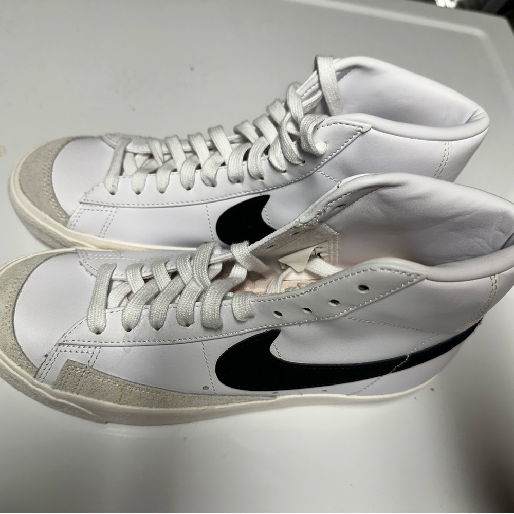 Nike White and Black High-Top Sneakers
